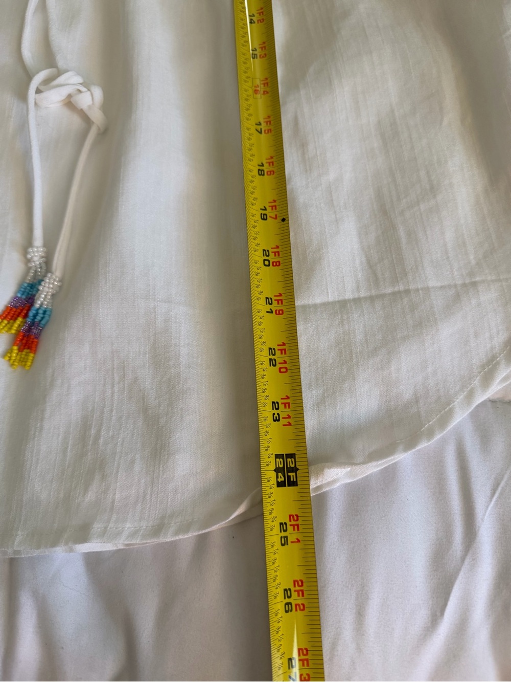 Embroidered Puff Sleeve Peasant Top - White - Picture 6 of 9
